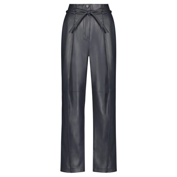Mayson the Label Vegan Leather Pleat Front Tapered Pants in Periscope Size 2 - Picture 1 of 9